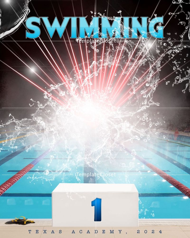 Swimming Texas High School Sports Photoshop Template