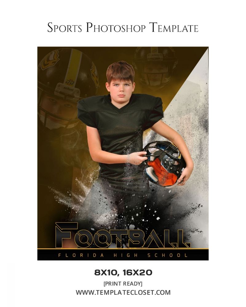 Football Powder Effect Customized Photography Template