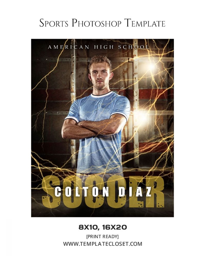 Soccer Strom Effect Sports Photography Template