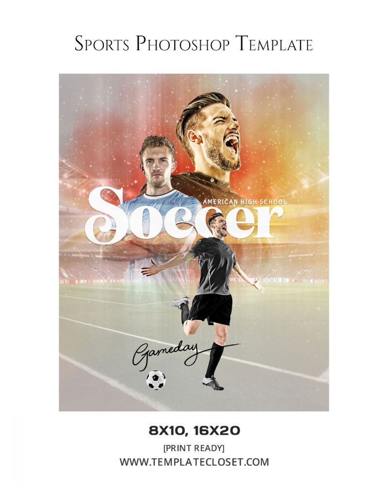 Soccer Strom Effect Sports Photography Template