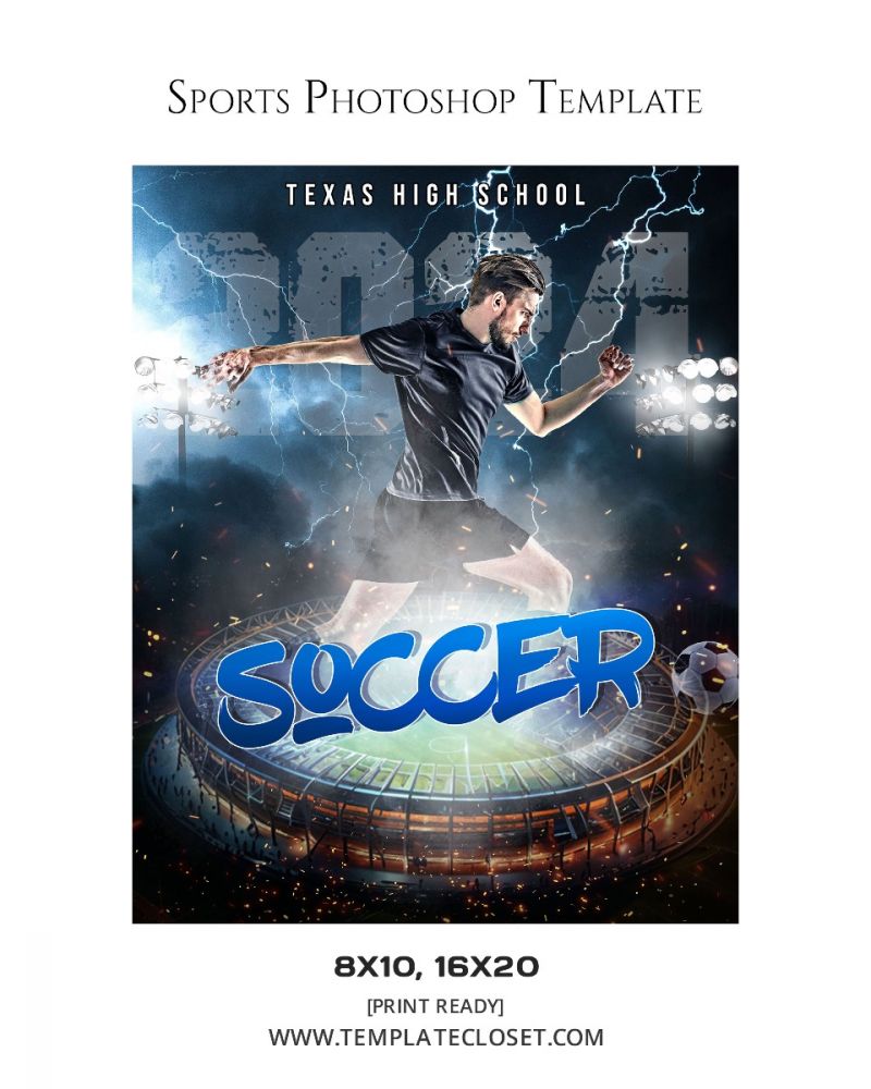 Soccer Strom Effect Sports Photography Template