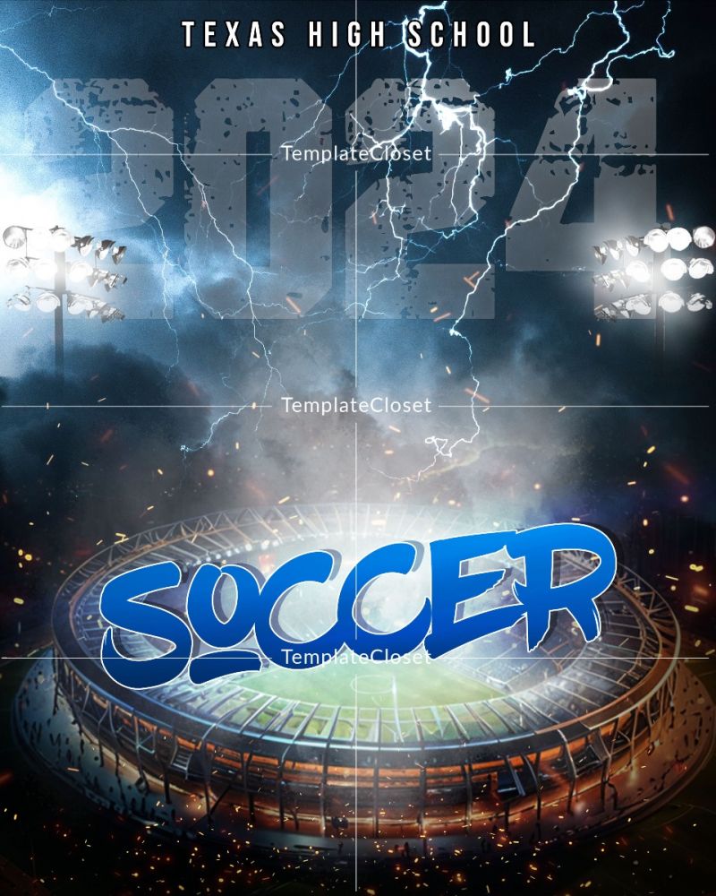 Soccer In Ground 3D Effect Photoshop Template