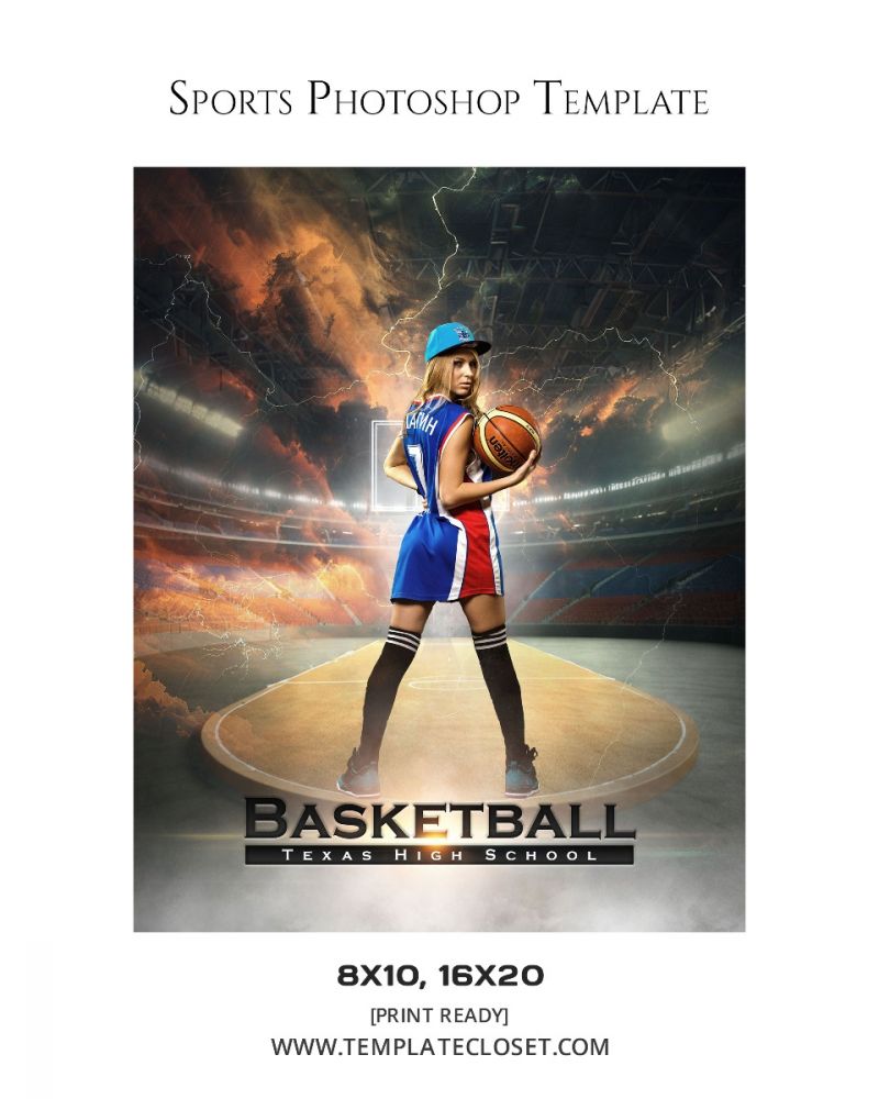 Basketball Sports Photoshop Photography Template