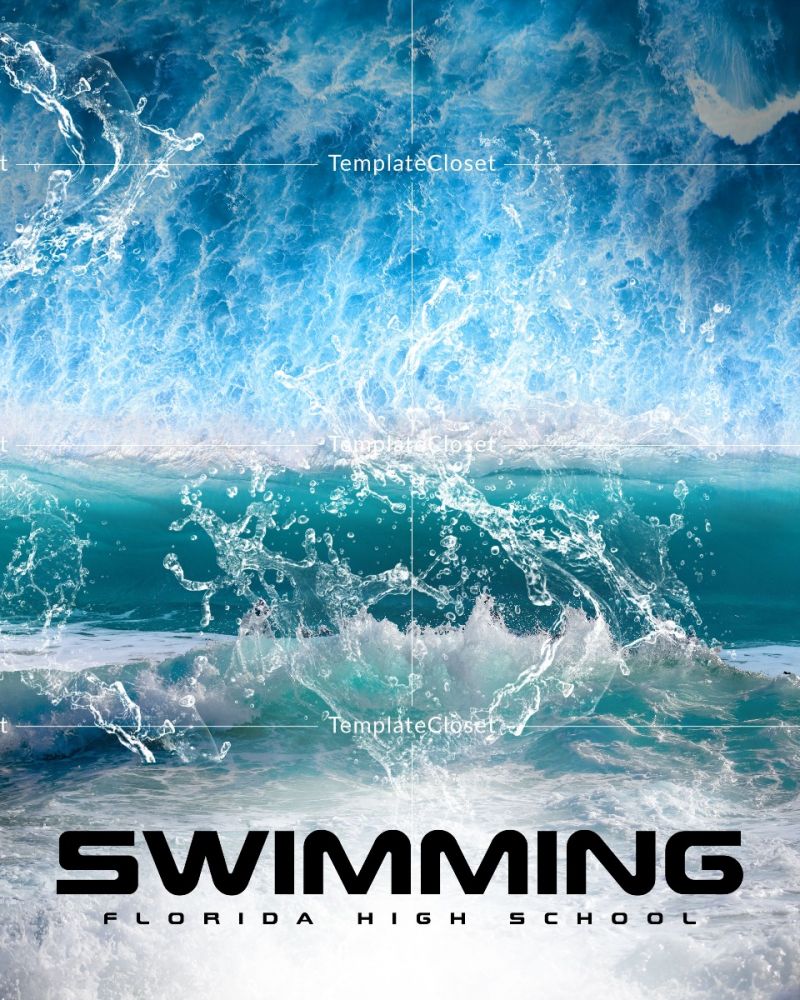 Swimming Texas High School Sports Photoshop Template