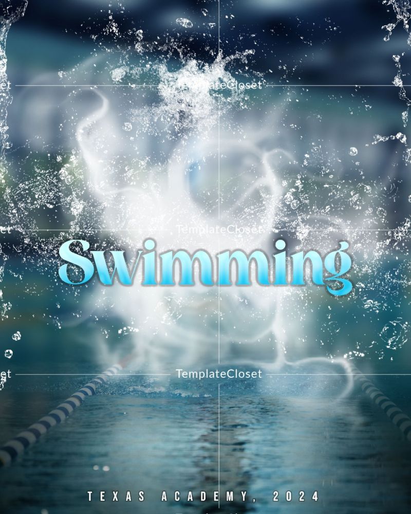 Swimming Texas High School Sports Photoshop Template