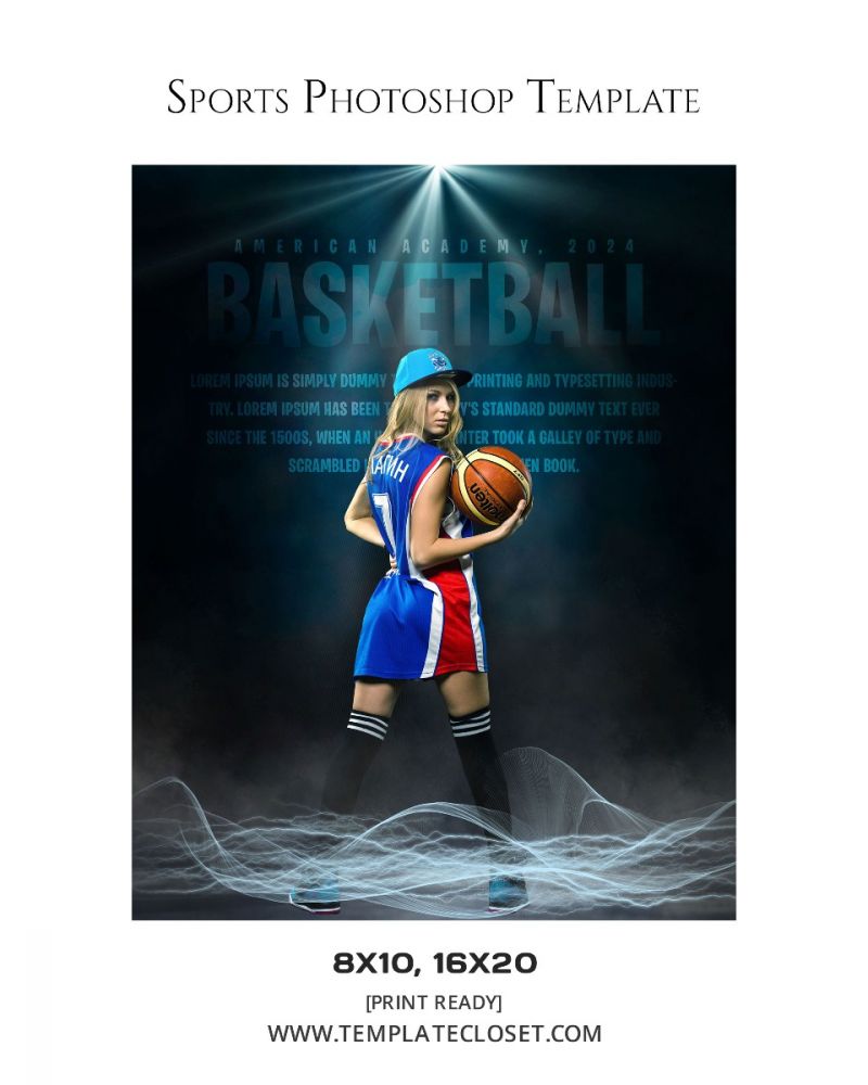 Basketball Sports Photoshop Photography Template