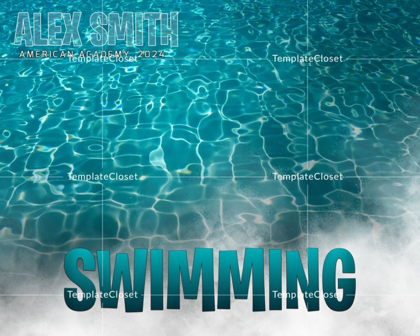Swimming Texas High School Sports Photoshop Template