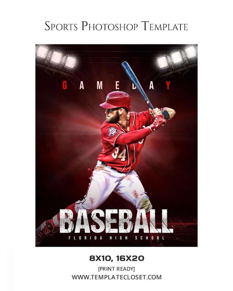 Baseball - Gameday Light Effect Photography Template