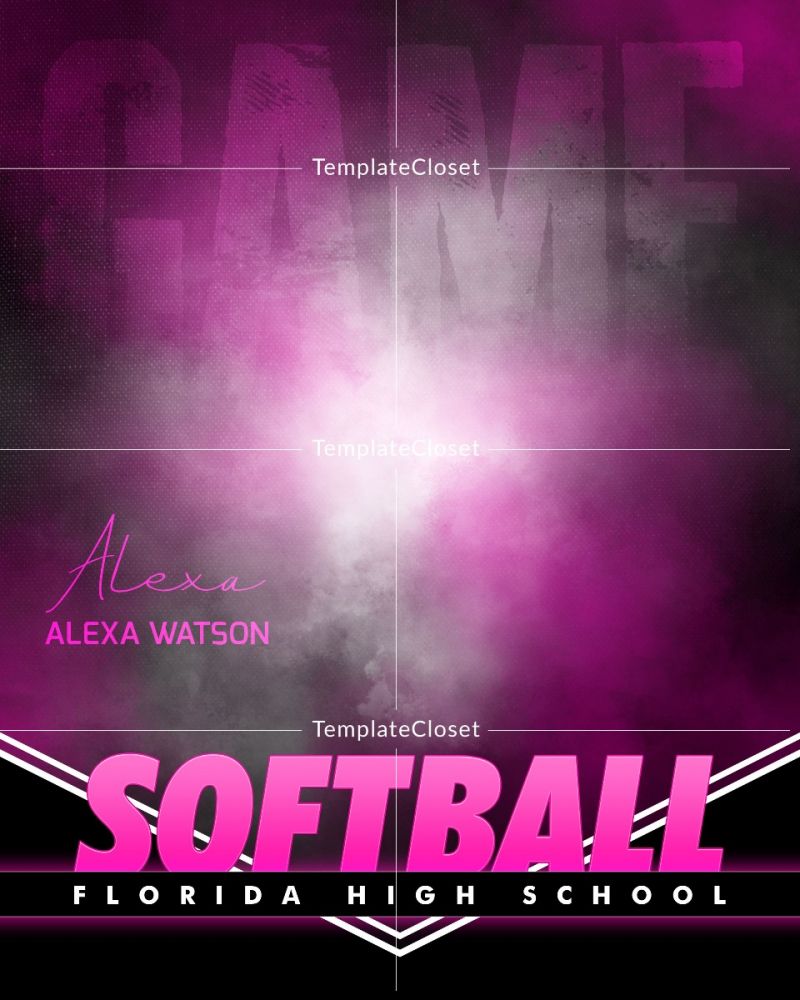 Alexa Watson - Softball Signature Effect Sports Photography Template