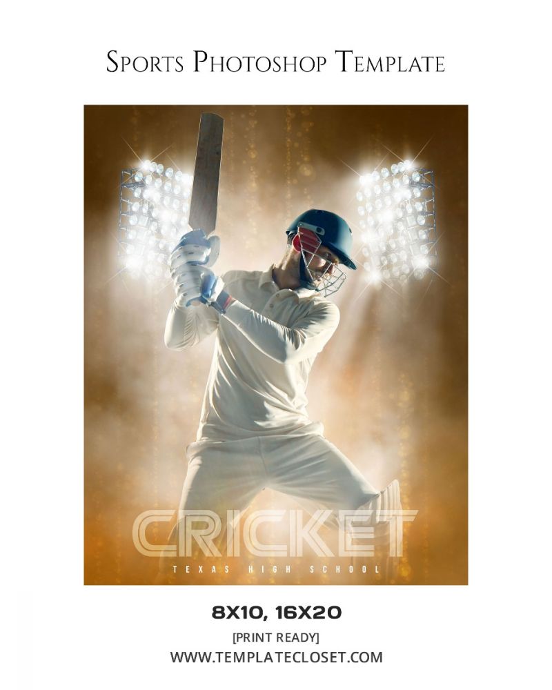 Cricket Green Effect Sports Print Ready Template