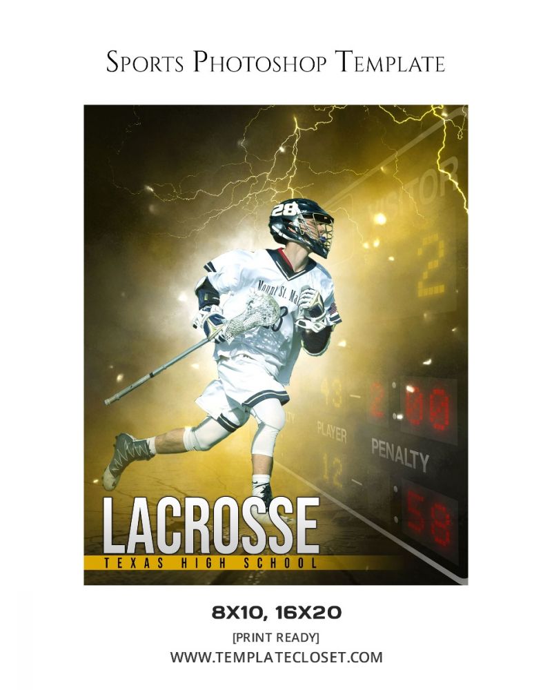 Lacrosse With Score Board Layer Photography Template