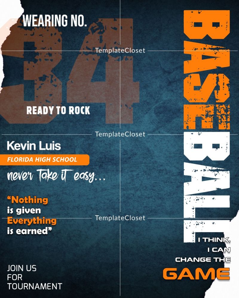 Baseball Sports Magazine Print Ready Cover