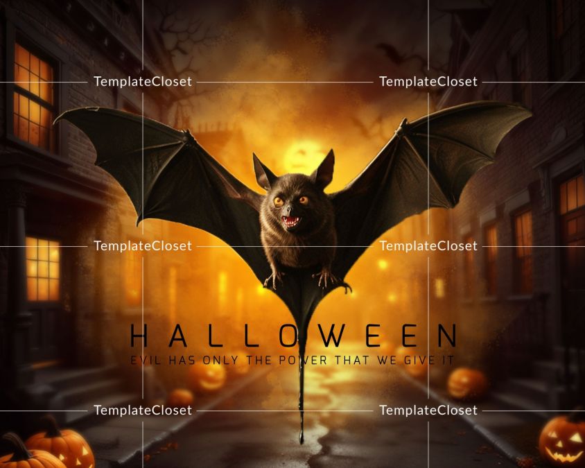 Halloween Party Digital Photoshop Layered Template
