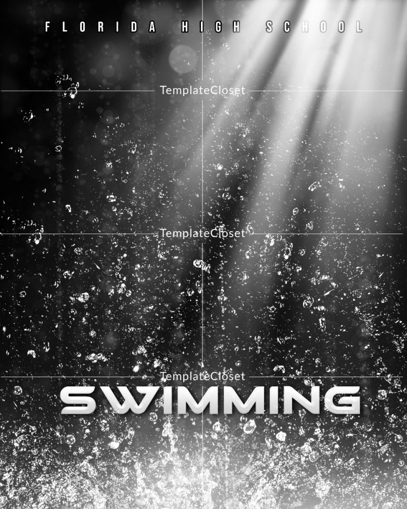 Swimming Texas High School Sports Photoshop Template