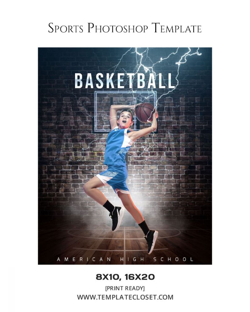 Basketball Sports Photoshop Photography Template