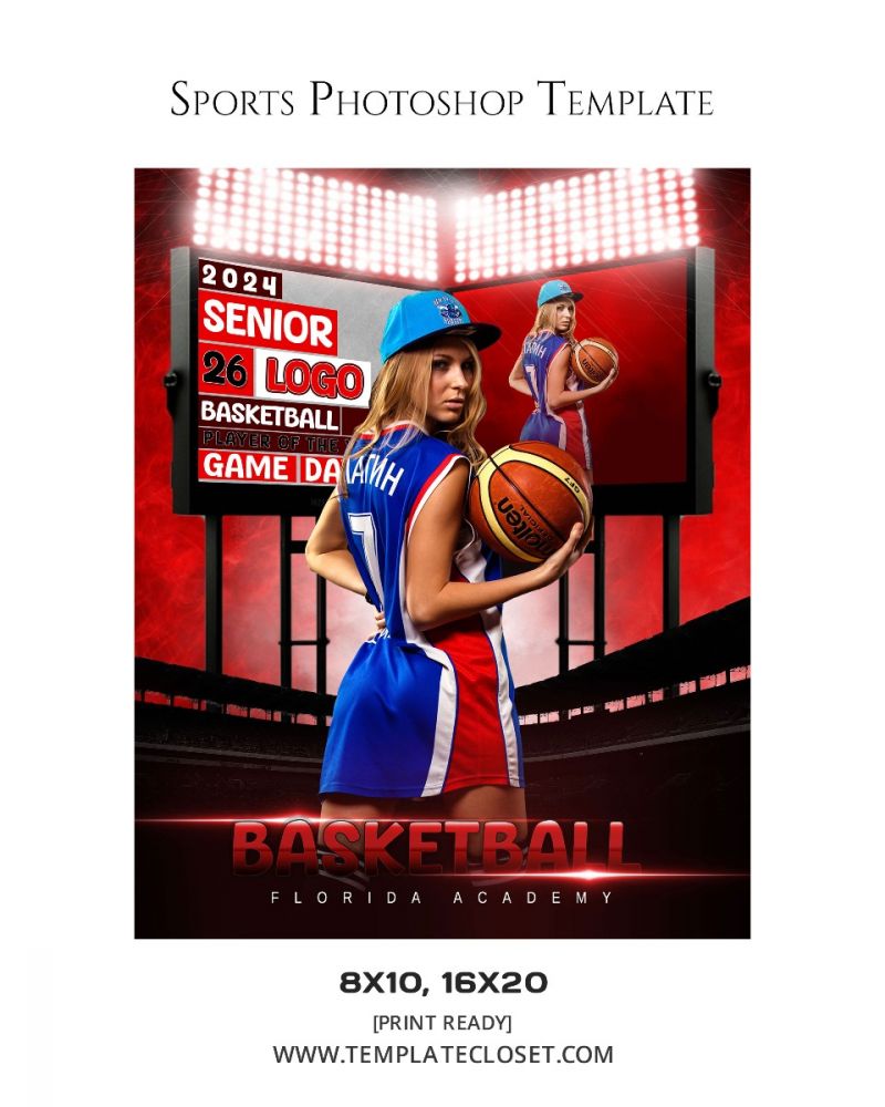 Basketball Sports Photoshop Photography Template