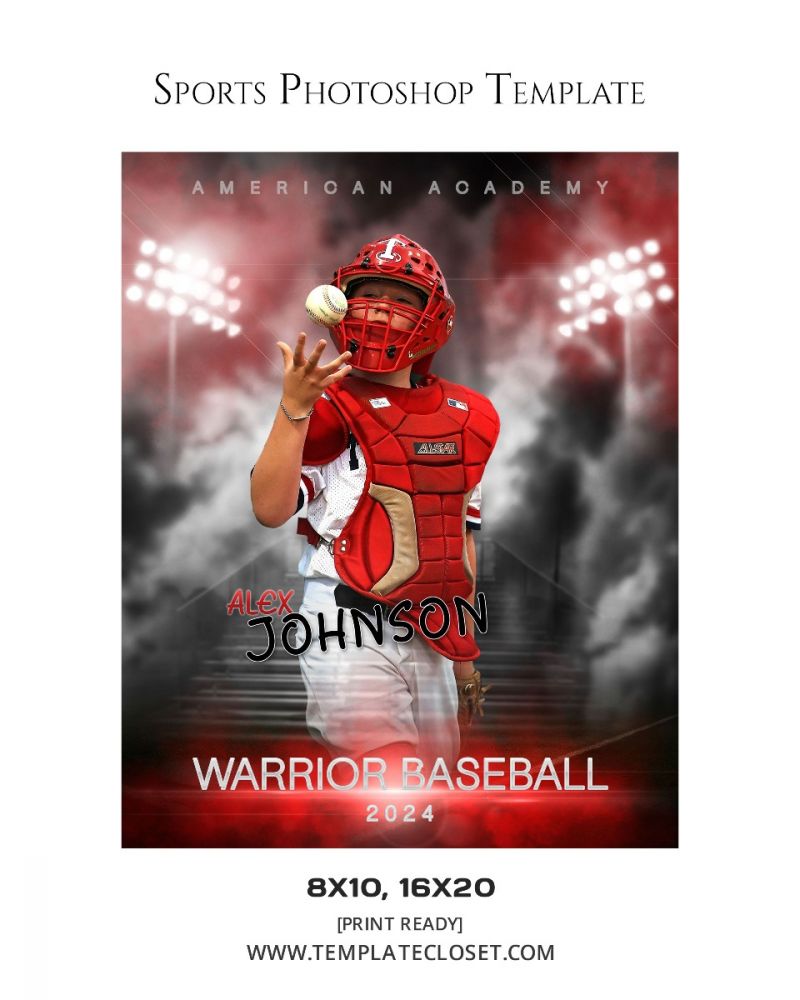Baseball Warriors - Customized Sports Photography Template