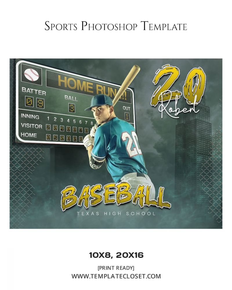 Robert Baseball Score Board Photoshop Template