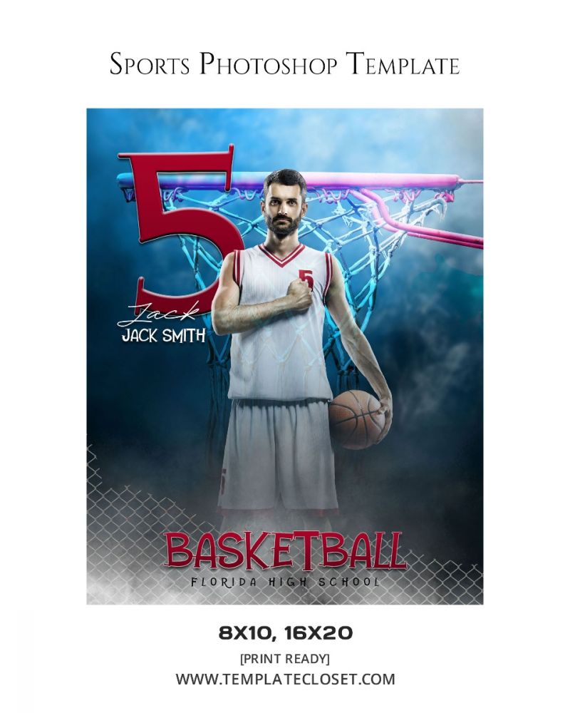 Basketball Sports Photoshop Photography Template