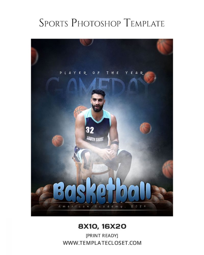 Basketball Gameday Background Effect Photography Template