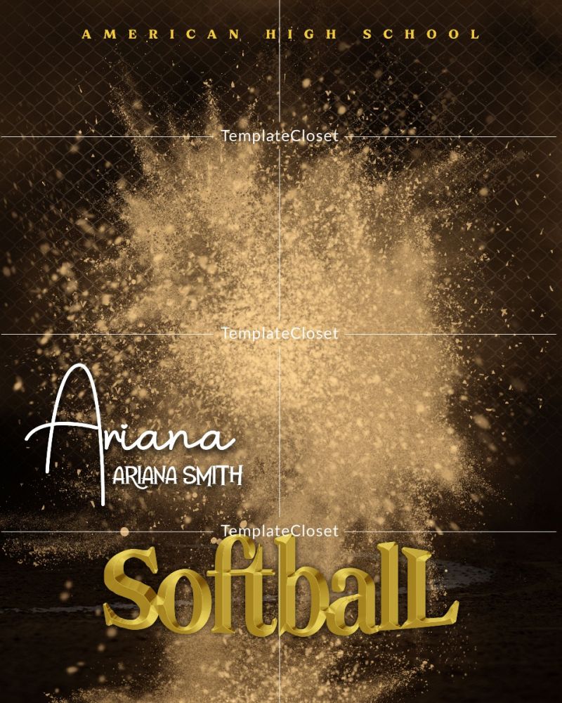 Softball Powder Effect Sports Layered Photography Template