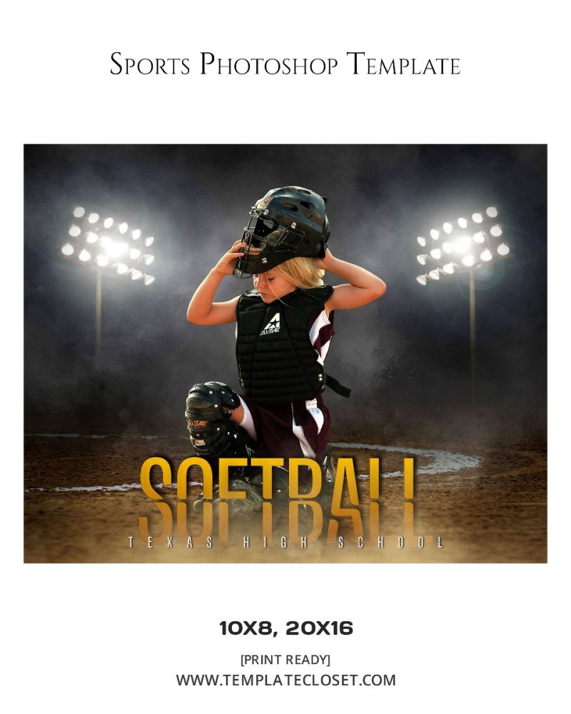 Softball Mirror And Light Effect Photography Template
