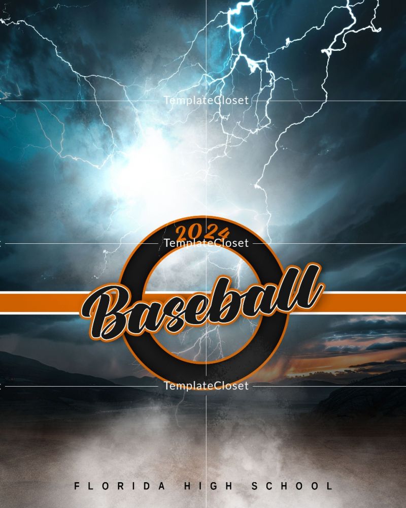 Baseball Team Enliven Effect Sports Layered Photography Template