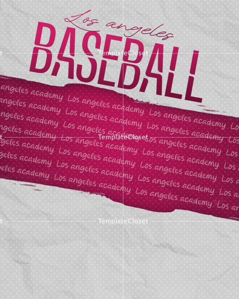 Pink Baseball Team Photography Template