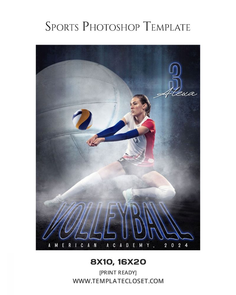 VolleyBall Multi Layer Sports Photography Template