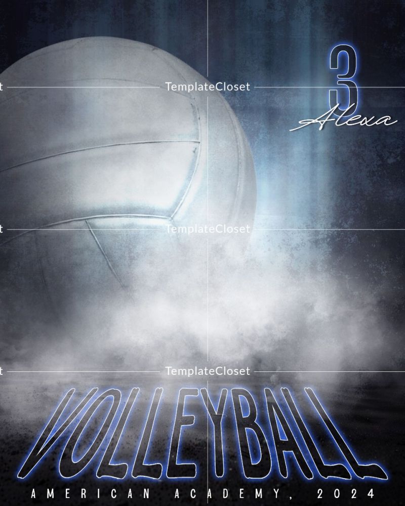 Volleyball Light Effect Photoshop Layered Photography Template