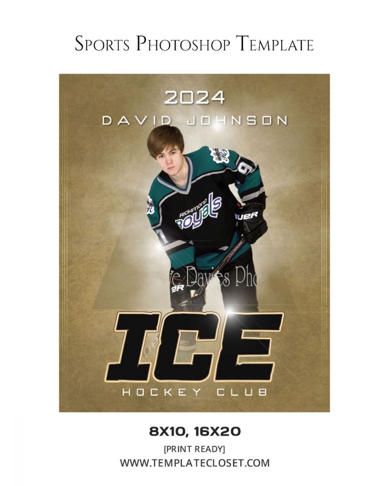 Ice Hockey Light Effect Sports Photography Template