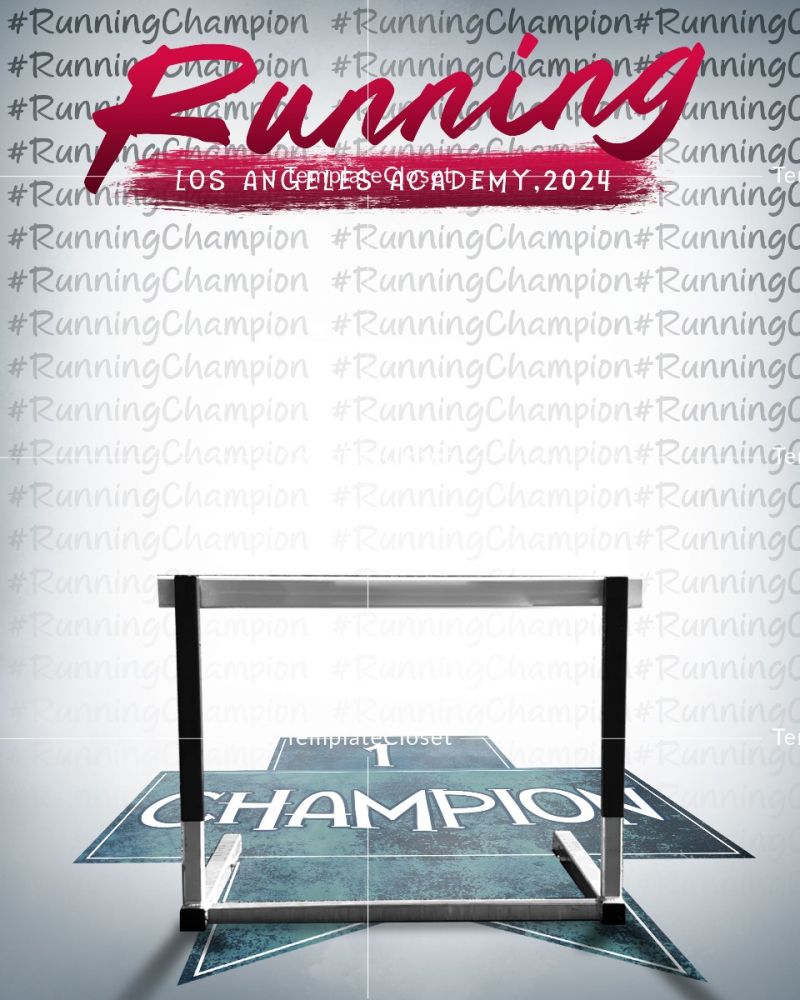 Running Champion With Text Background Photoshop Template