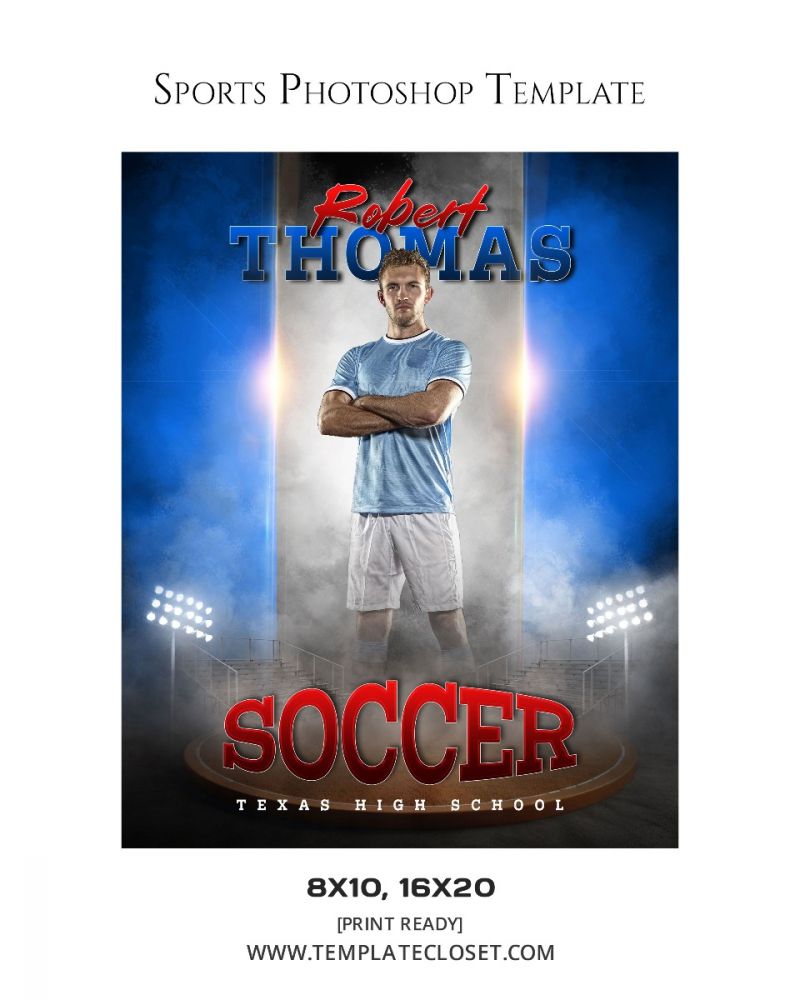 Robert Thomas - Soccer Light Effect Print Ready Sports Template