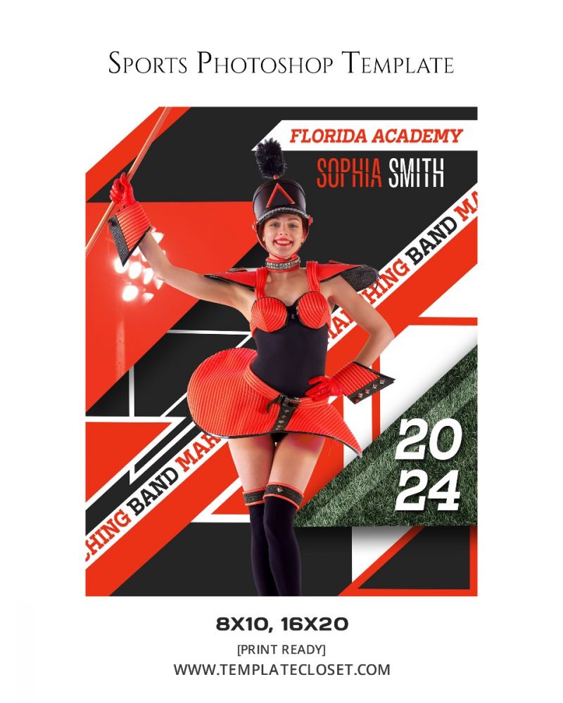 Marching Band Customized Layered Template