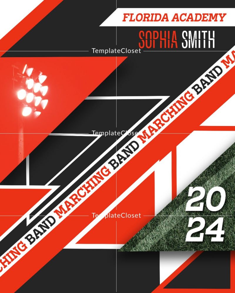 Marching Band Customized Layered Template