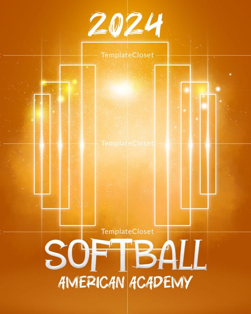 Softball American Academy Sports Print Ready Photography Template