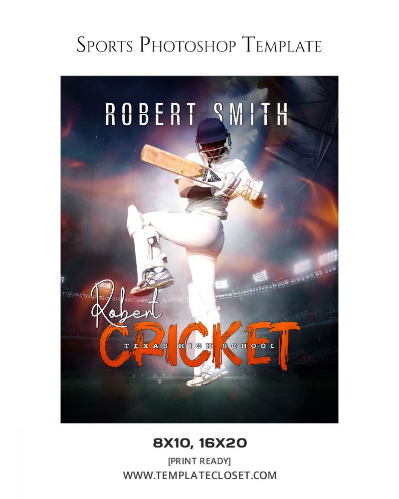 Cricket Green Effect Sports Print Ready Template