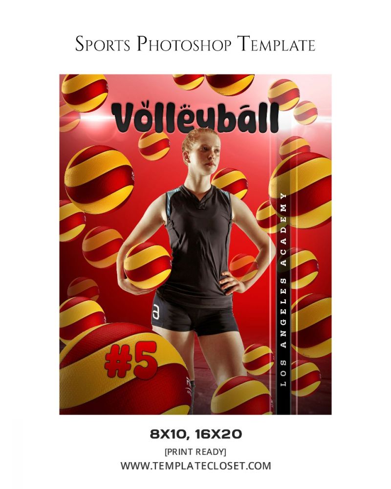 Volleyball Background Sports Photoshop Template