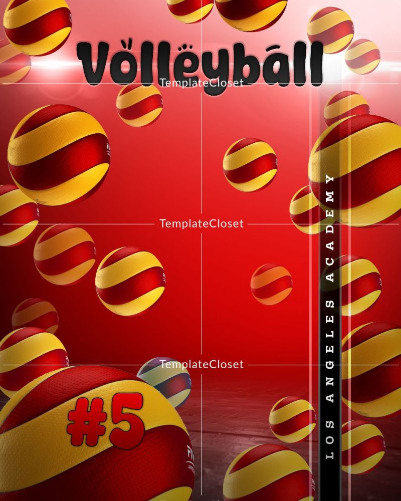 Volleyball Light Effect Photoshop Layered Photography Template
