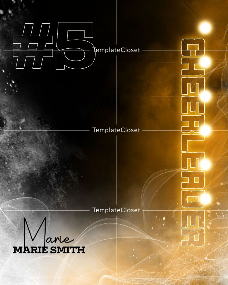 Cheerleader Color Shades Sports Customized Template