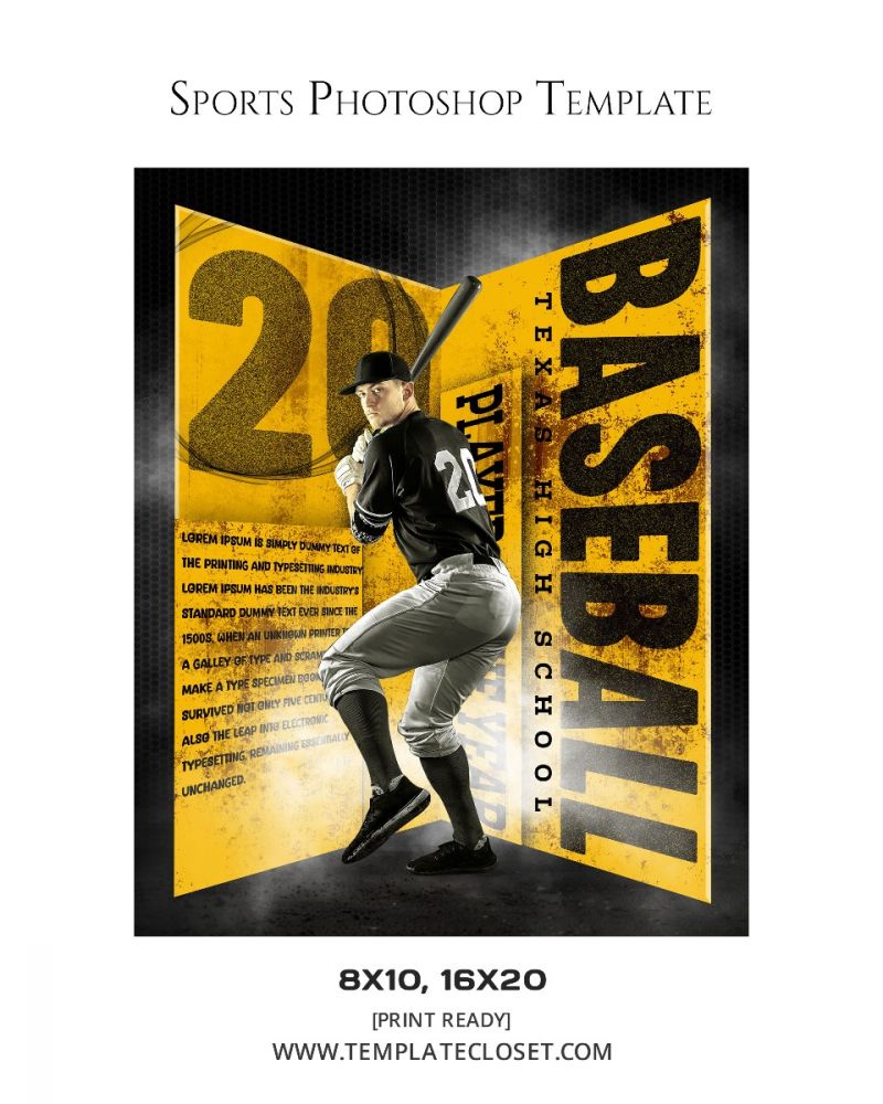 Baseball Fold Effect Photography Template