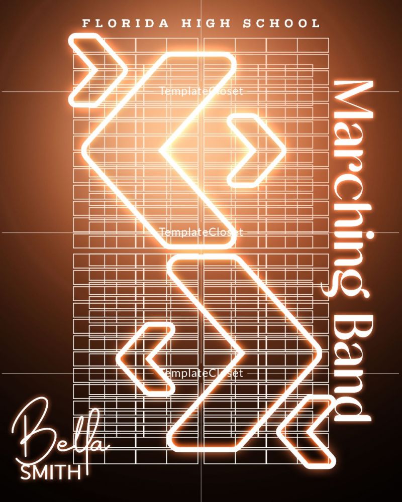 Marching Band Customized Layered Template