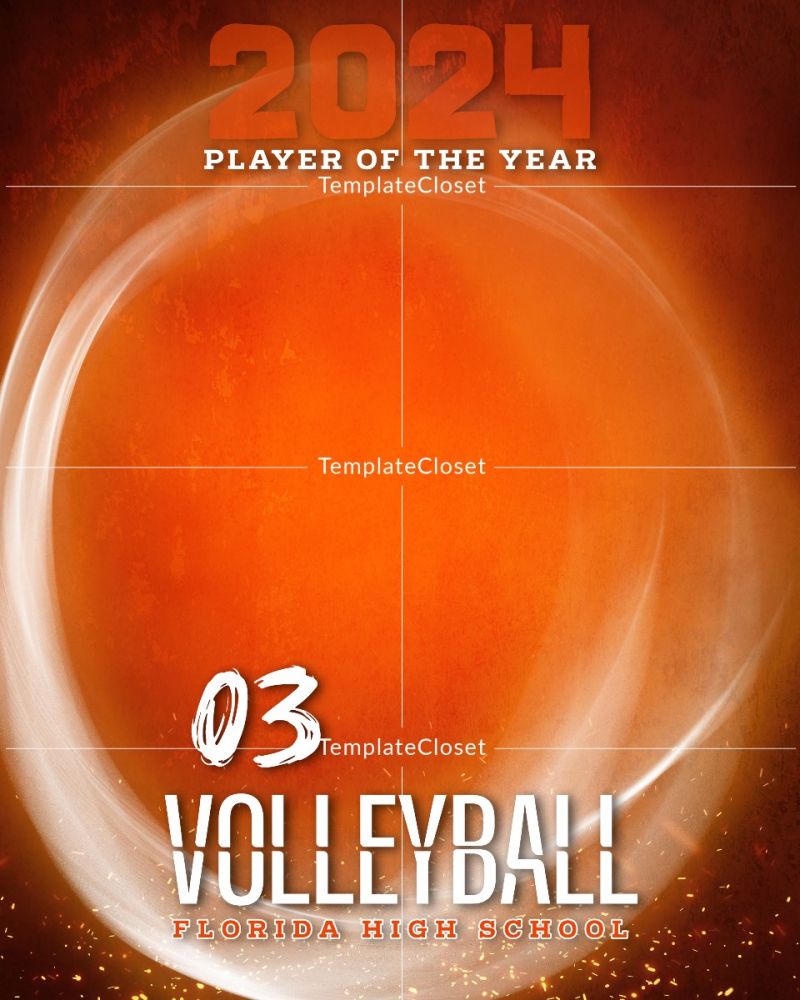 Volleyball Light Effect Photoshop Layered Photography Template