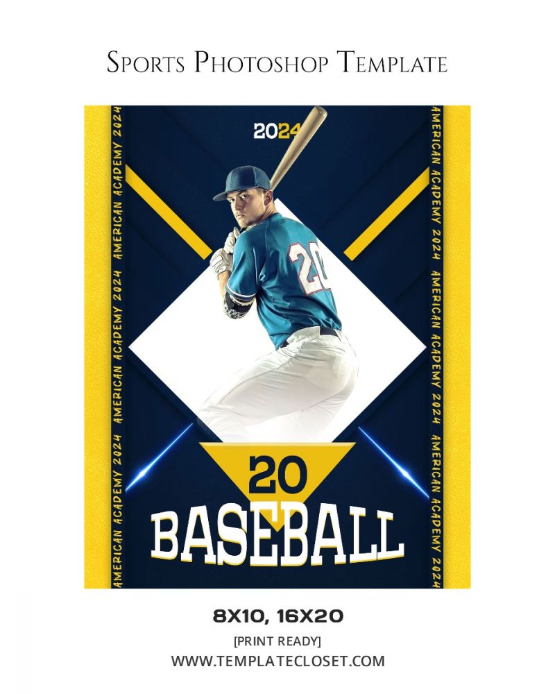 Senior Baseball Print Ready Sport Poster