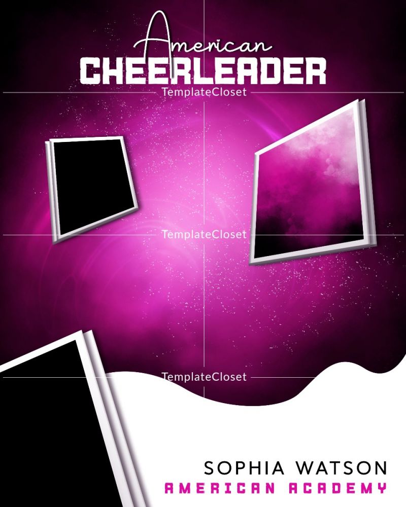 American Cheerleader Frame Effect Customized Photography Template
