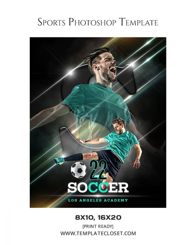 Fully Customized Soccer Sports Photography Template