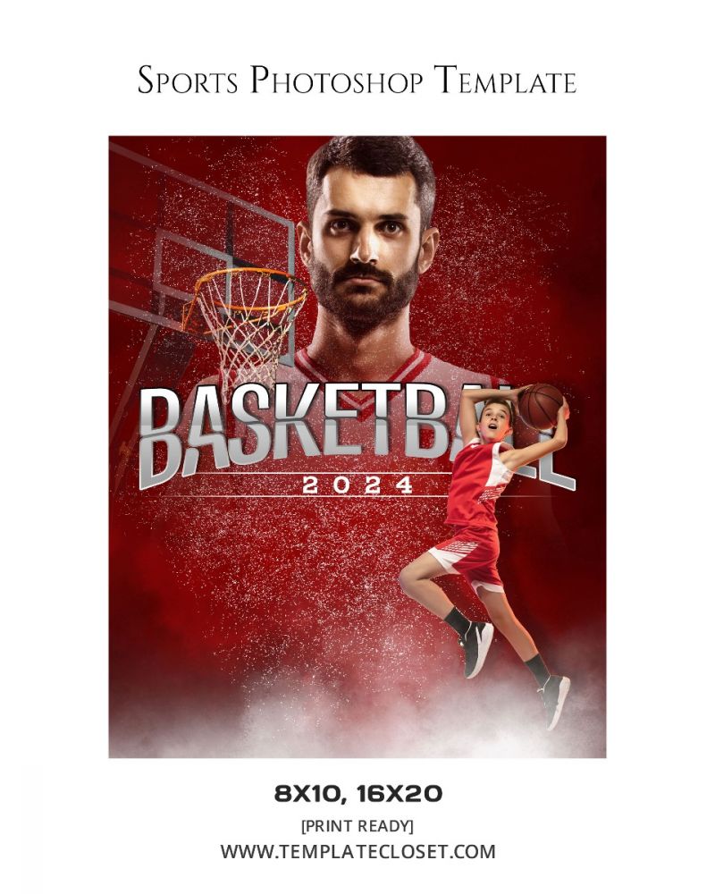 Fully Customized Basketball Powder Effect Photography Template