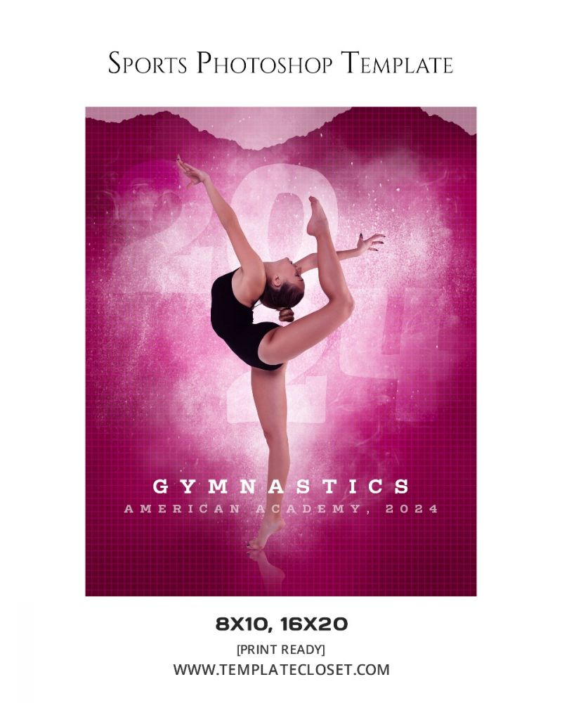 Gymnastic Multi Layer Customized Photoshop Template