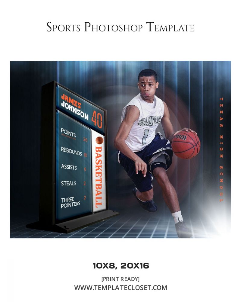 Basketball Score Board Sports Photography Template