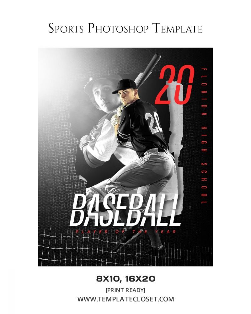 Baseball Memory Mate Sports Photography Template